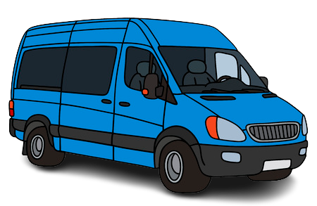 Blue Cartoon Van